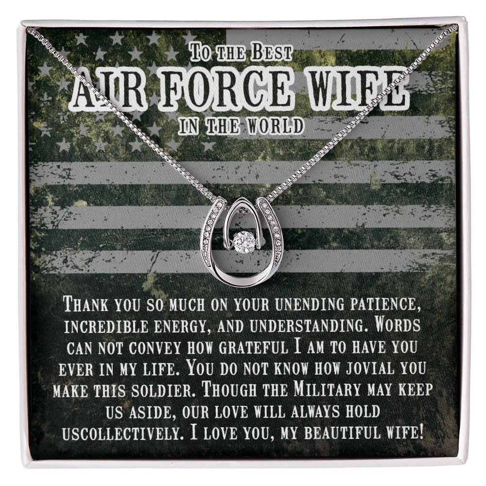 Wife Unending Patience Lucky Horseshoe Necklace Standard Box